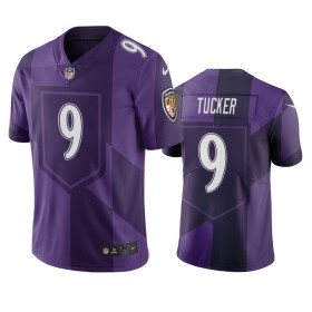 Camiseta Hombre NFL Baltimore Ravens Justin Tucker 9 Púrpura City Edition Vapor Limited